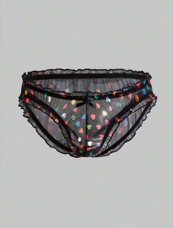 Confetti Heart Mesh Brief
